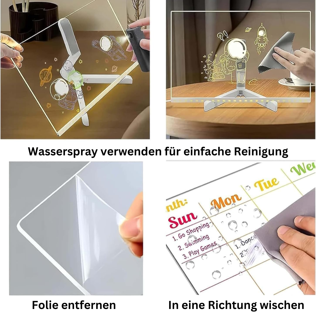 LumiNote | LED-Schreibtafel aus Acryl mit magischem Leuchteffekt